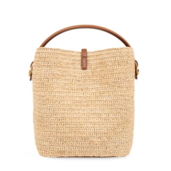 SAINT LAURENT Le 5 a 7 Leather Shoulder Bag Women NATURAL/BRICK Handbags - Picture 2 of 3